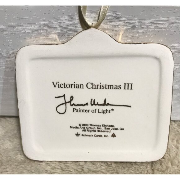 Thomas Kinkade Keepsake Ornament 1999 Victorian Christmas III Collectors Ceramic - Picture 5 of 9